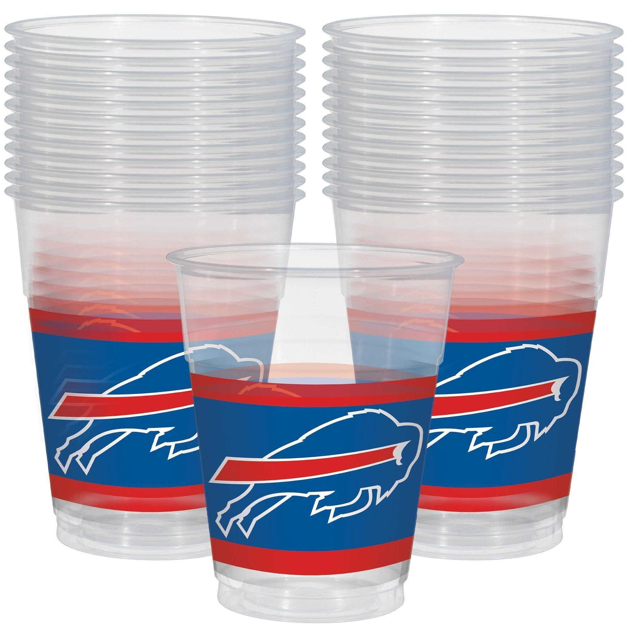 Buffalo Bills Party Supplies Pack for 18 Guests - Kit Includes Plates, Napkins, Table Cover, Cups, Cutlery, Serving Bowl, Banner Decoration & Centerpiece